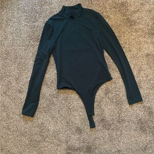 Long Sleeve Mock Neck Bodysuit - Dark Green